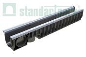 Лоток водоотводный пластиковый PolyMax Basic DN100 H155 усиленный