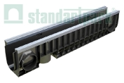Лоток водоотводный пластиковый PolyMax Basic DN100 H200 усиленный