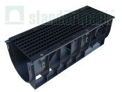 Комплект: Лоток водоотводный пластиковый PolyMax Basic DN300 H348 с Чугунной решеткой кл. С