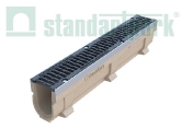 Лоток водоотводный полимербетонный CompoMax Drive DN100 с Чугунной решеткой кл. D (комплект)