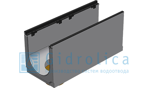Фото Бетонные лотки DN300 BGZ-S лоток бетонный для тяжёлых нагрузок DN300№ 15-0 с вертикальным водосливом с чугунной насадкой без уклона класс E600