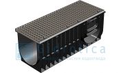 Комплект Gidrolica®Light: лоток водоотводный DN300 ЛВ-30.38.39,6 пластиковый c решёткой РВ–30.37.100 ячеистой стальной оцинкованной, класс А15