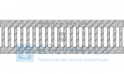 Решётка водоприёмная DN100 Gidrolica Standart РВ-10.13,6.50 щелевая чугунная  ВЧ оцинкованная класс С250 - до 25 тонн