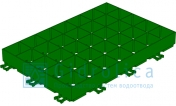 Газонная решётка 600х400х64 Gidrolica® Eco Super Рг-60.40.6,4 пластиковая зелёная класс D400