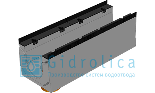 Фото Бетонные лотки DN200 BGM Массивный лоток бетонный DN200 № 10-0 с вертикальным водосливом без уклона класс F900