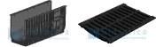 Лоток пластиковый DN300 H480 мм с чугунной щелевой решеткой и крепежом класс C250