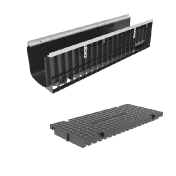 Лоток пластиковый Gidrolica Pro DN200 H253 мм с глухой полиамидной крышкой С250