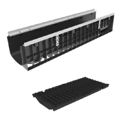 Лоток пластиковый Gidrolica Super DN200 H203 мм с щелевой чугунной решеткой класс Е600