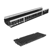 Лоток пластиковый Gidrolica Pro DN150 H118 мм с полиамидной решеткой и крепежом класс С250