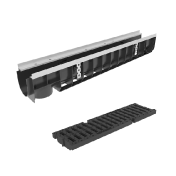Лоток пластиковый Gidrolica Pro DN100 H153 мм с полиамидной решеткой и крепежом класс С250